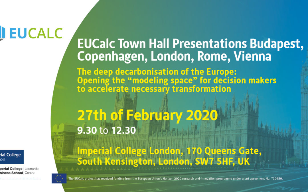 EUCalc Town Hall Presentations Budapest, Copenhagen, London, Rome, Vienna in February 2020